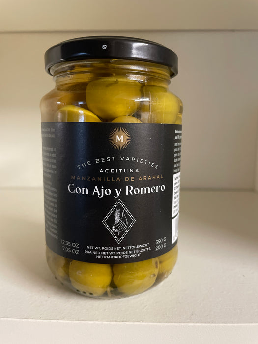 Whole Green Olives with Rosemary & Garlic