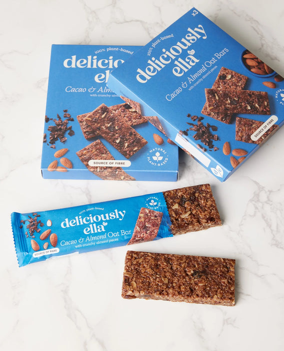 Deliciously Ella Cacao & Almond Oat Bar 50g - 100% Natural - Gluten Free