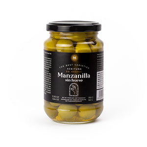 Manzanilla pitted green olives 